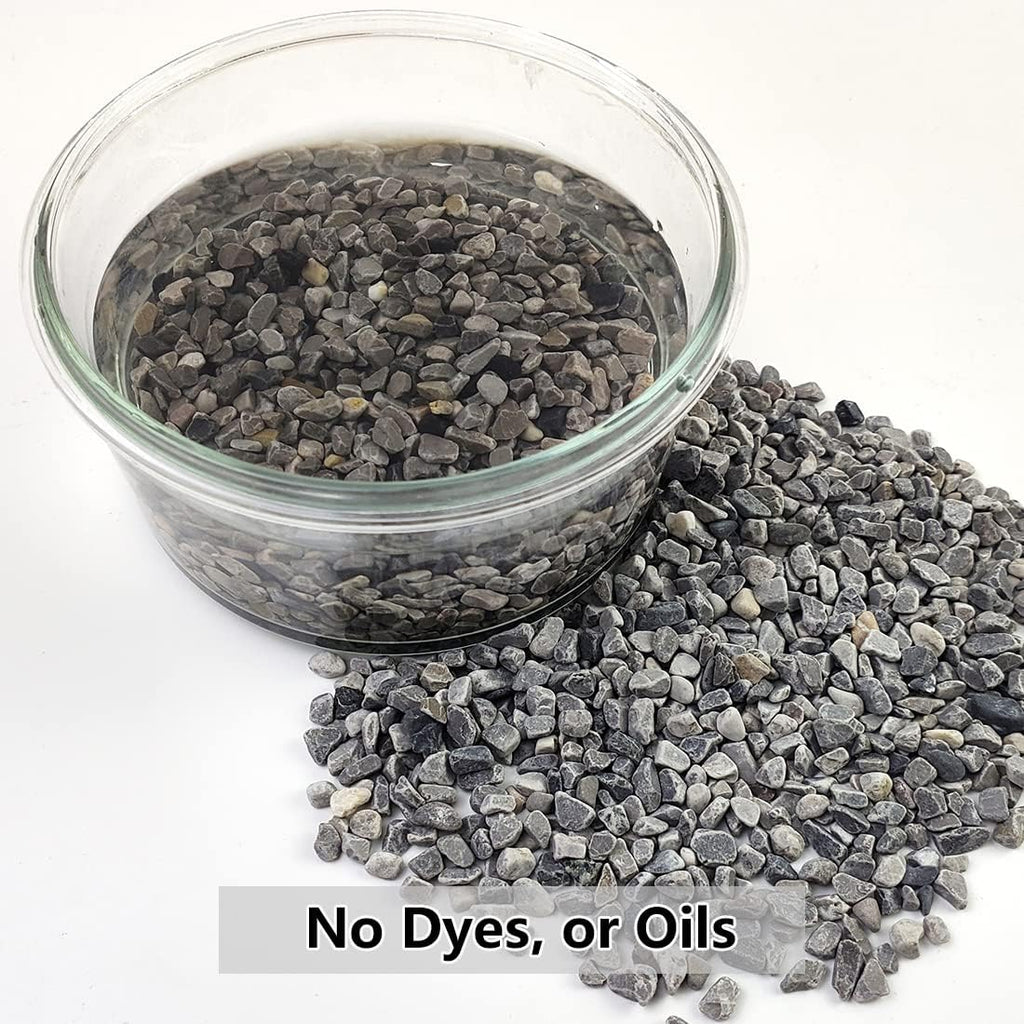 2LB Succulent and Cactus Gravel Pebbles, 1/5 Inch Natural Decorative Polished Stones, River Rocks for Plants, Vases, Aquariums, Terrarium and Outdoor Gardening,Grey