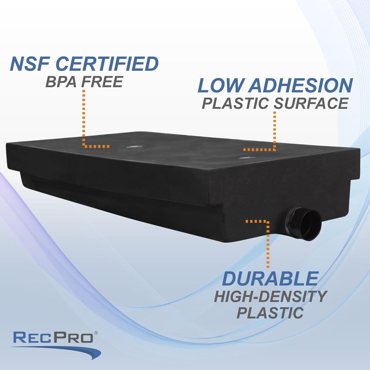 RecPro 50 Gallon RV Holding Tank - 53" x 27" x 10 1/2" | Waste Water Tank | Made in America