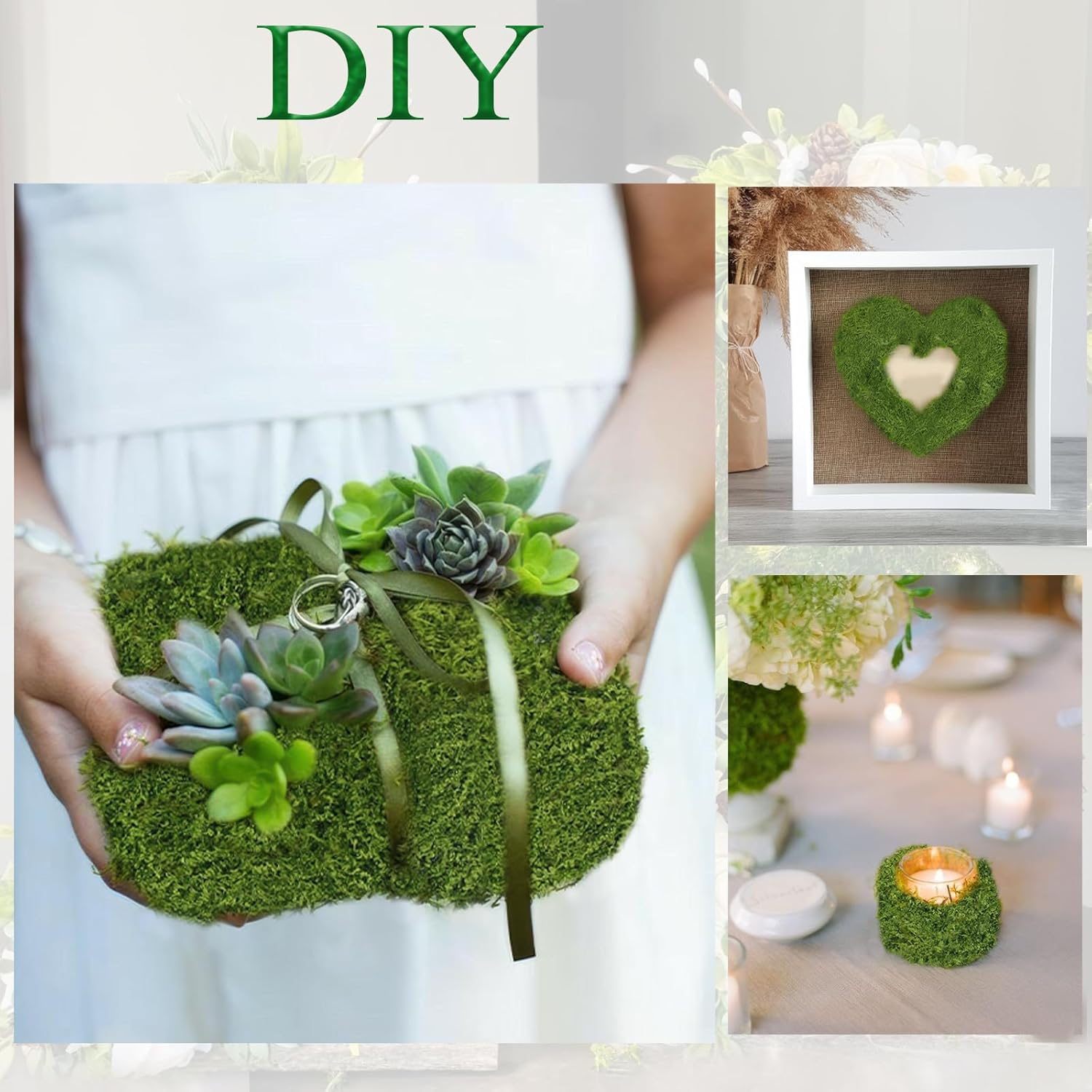 2 Pcs Fake Moss Table Runner Rolls for Decoration 4" x 47" Artificial Moss for Plants Indoor Green Faux Grass for Planters Crafts DIY Table Centerpieces Fairy Garden Floral Wedding 10 x 120cm