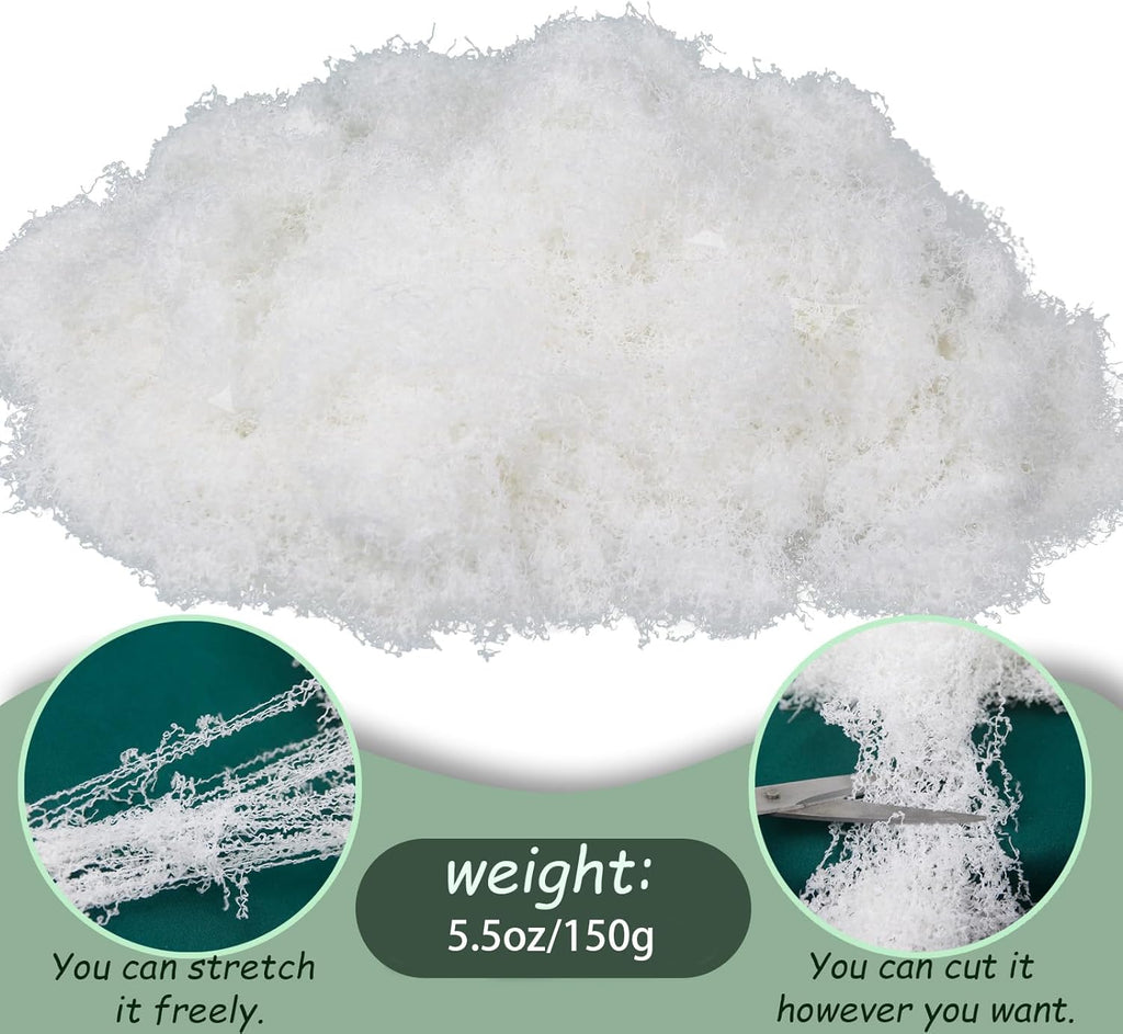 FAICOIA Fake Moss for Crafts 5.5OZ Faux Moss for Plants Indoor Artificial Moss for Decorating White Faux Grass for Planters Crafts DIY Table Centerpieces Fairy Garden Floral Wedding Decor 153g