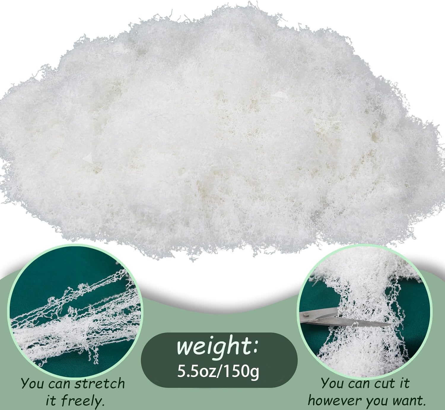 FAICOIA Fake Moss for Crafts 5.5OZ Faux Moss for Plants Indoor Artificial Moss for Decorating White Faux Grass for Planters Crafts DIY Table Centerpieces Fairy Garden Floral Wedding Decor 153g