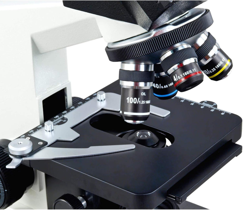 OMAX MD827S30 3MP Digital Integrated Microscope with Halogen Illumination - 40X-2000X Magnification - Compound Binocular Microscope - Ideal for Clinics, Vets & Classrooms