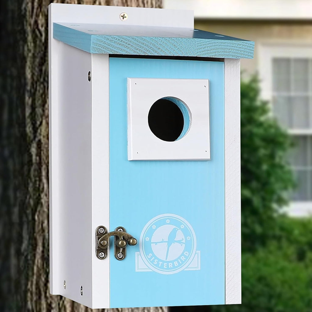 Bird Houses for Outside, Ice Blue Bird House, Bluebird Houses for Outside, Garden Decoration Birdhouses for Outdoors, Bluebird Finch Swallow Wren Chickadee