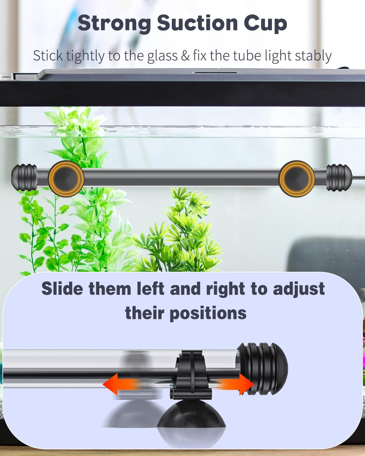 Pawfly 5 W Aquarium LED Light 11 Inch Underwater Fish Tank Light with Full Spectrum IP68 Waterproof White Blue Red Lights with Daytime & Night Mode Timer Auto On/Off and Adjustable Brightness
