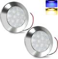 Goldlife B3 LED Marine Courtesy Light Boat Interior Light, 2.8" 11LED DC10-30V IP67 316 Stainless Boat Cabin Ceilling Lights, Multicolor Surface Mount RV Transom Deck Yacht Lighting