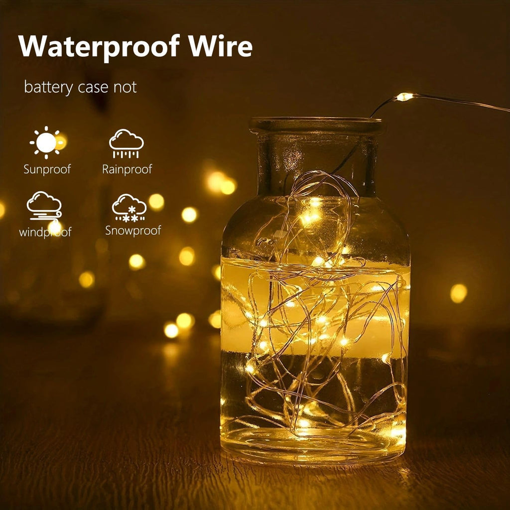 2-Pack 50 LED Fairy Lights Battery Operated with Remote Control Timer, 16 FT 50 LED Battery Lights Outdoor Indoor, 8 Mode Twinkle String Lights for Classroom Party Bedroom Christmas Décor (Warm White)