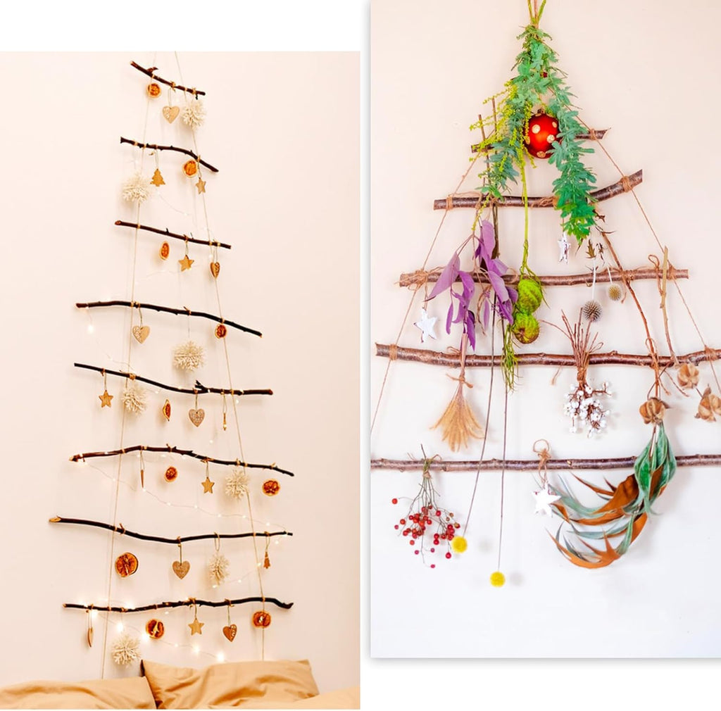50Pcs Natural Twigs, Driftwood Branches, Unfinished Timber Rods for Model Making, Home Decor & Art Supplies (Brown 20CM)