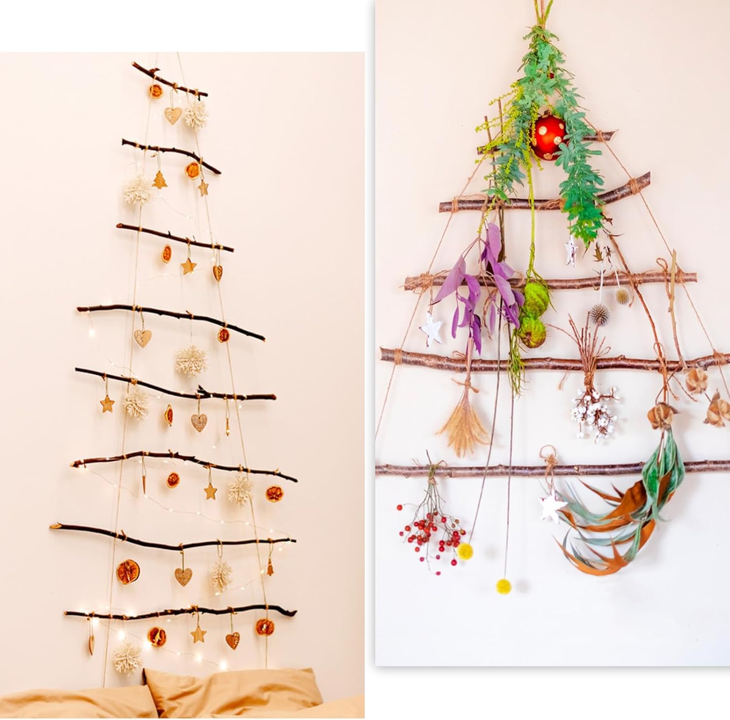 50Pcs Natural Twigs, Driftwood Branches, Unfinished Timber Rods for Model Making, Home Decor & Art Supplies (Brown 30CM)