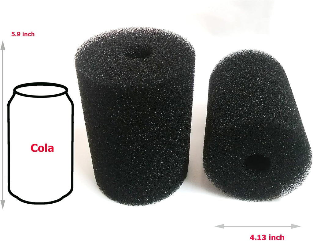 2 Pack Foam Filter Sponges for Canister Filters for Aquaclear 70/110 Filters X-Large Overflow Filter Box Intake Round Pre-Filter 5.91" x 4.13"