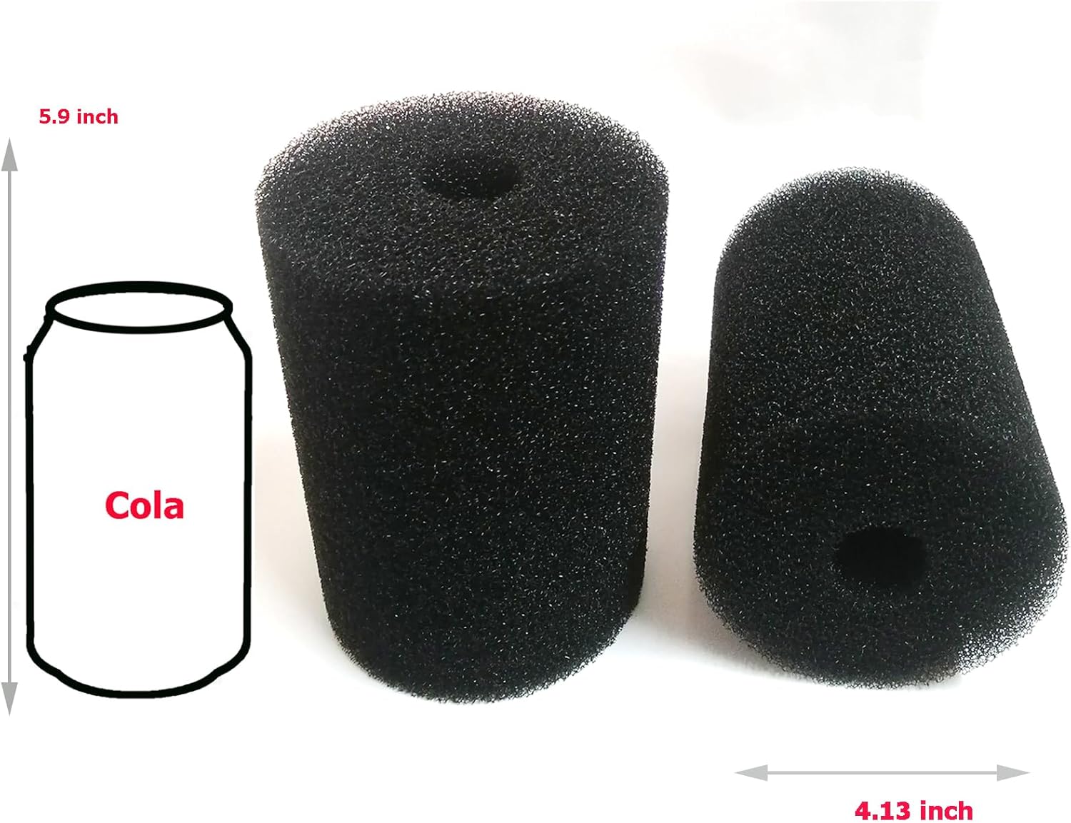 2 Pack Foam Filter Sponges for Canister Filters for Aquaclear 70/110 Filters X-Large Overflow Filter Box Intake Round Pre-Filter 5.91" x 4.13"