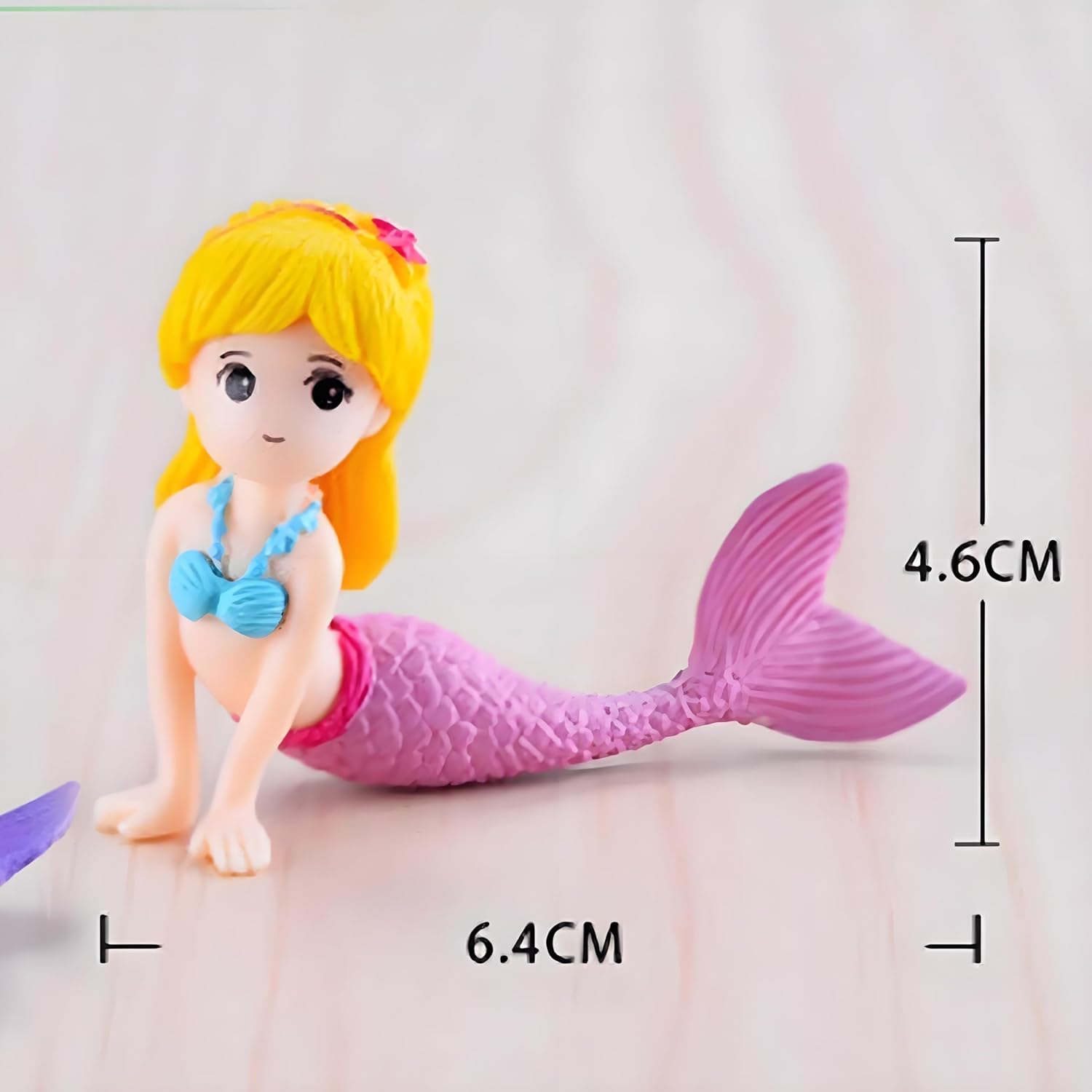 Pink Mermaid Figurine Aquarium Ornament, Mini Micro Landscape AccessoryMini Mermaid for Fairy Garden Accessories, Fish Tank Aquarium Decor, Cake Topper,Ocean Animal Theme Decor