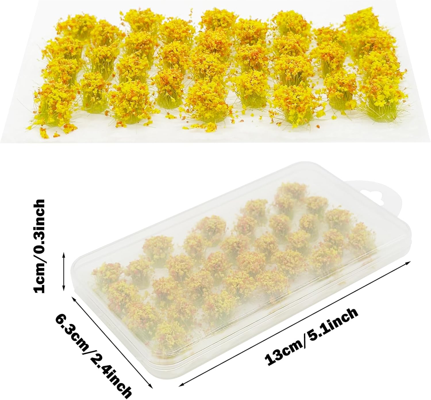 Cayway 128 PCS Static Flower Tufts Miniature Flower Cluster Static Grass Tufts for Model Train Railroad Scenery DIY Miniature