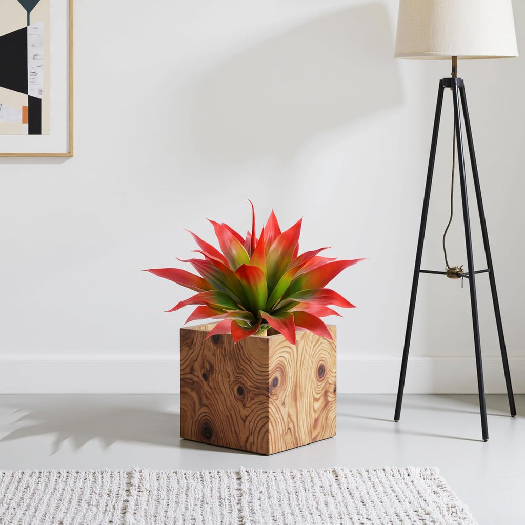 Artificial Agave 22" Faux Agave Fake Greenery Outdoor Artificial Plant Fake Plant for Indoor Home Decoration Plastic Plant Outdoor Decor Front Porch Decor Simulation Plants (Red 2Pcs) No Vase