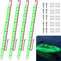 Boat Marine Submersible Led Strip Lights, 4 Pcs 12 Inches 12V Super Bright Boat Interior Lights, IP68 Waterproof Marine Led Strip Lights Night Fishing Lights for Boats, Kayak (Green)