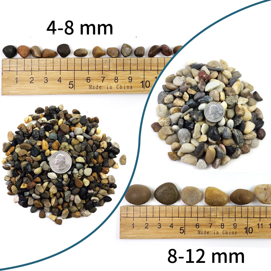 5LB Decorative River Rocks Gravel - 2/5/'' Mixed Color Gravel for Vase Filling, Flower Pot Paving. Gravel for Garden Decoration,Landscaping,Aquarium Aquascape Gravel, Fish Tanks Gravel.