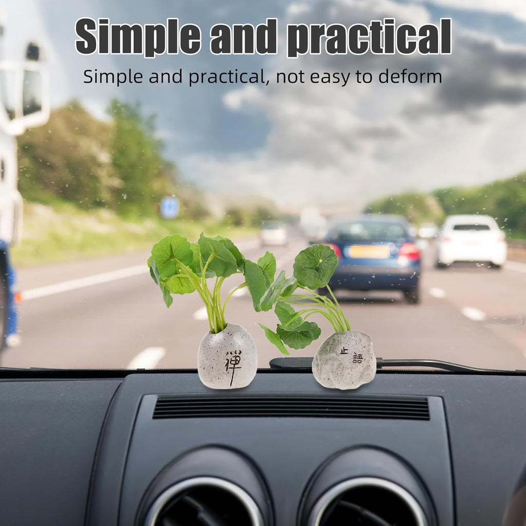 LUOZZY 6pcs Mini Artificial Plants Car Dashboard Decor Lifelike Bonsai Simulated Potted Flowers for Home Office Interior