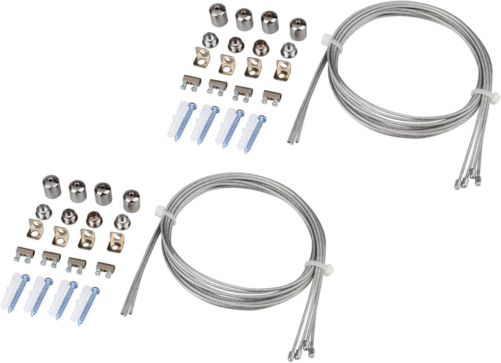 8 Pack 3.2 ft Ceiling Light Suspension Cables Kit, Adjustable Length Steel for Hexagon Garage Light, LED Panel, Aquarium Lights