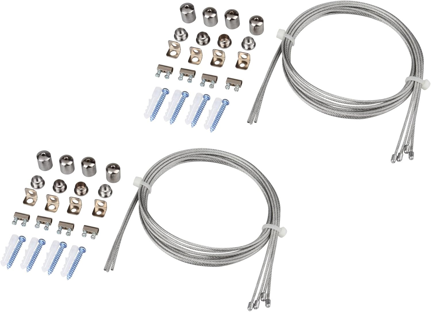 8 Pack 3.2 ft Ceiling Light Suspension Cables Kit, Adjustable Length Steel for Hexagon Garage Light, LED Panel, Aquarium Lights