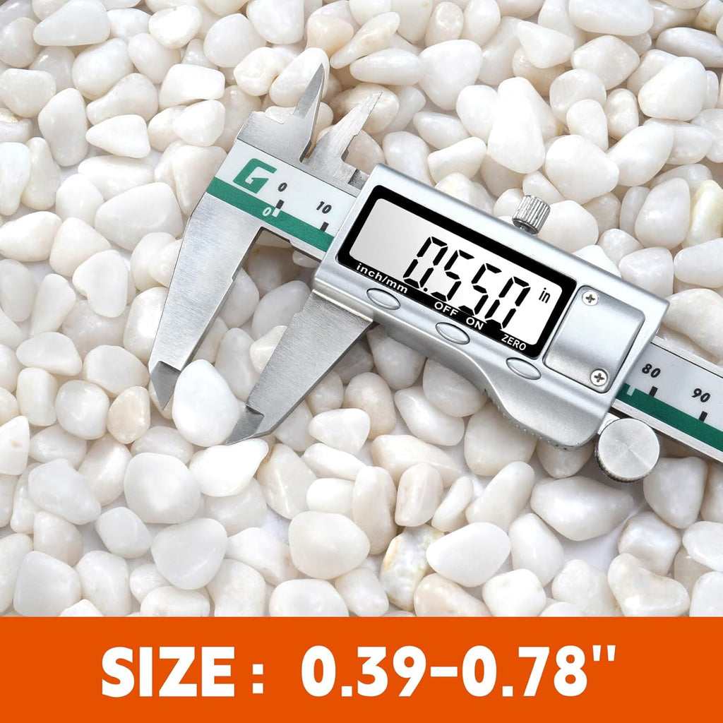 2.2 lb Natural Polished White Pebbles, 1/2 Inch Decorative White Rocks for Potted Plants Pot Filling Aquariums Outdoor Street Scape Decorative Rocks