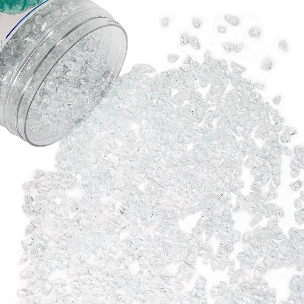Crushed Glass for Resin Art, Broken Glass Pieces for Crafts Vase Filler Home Decorations,Crushed Glass for Crafts,3-6mm,1.5 Pound (Crystal/Transparent)
