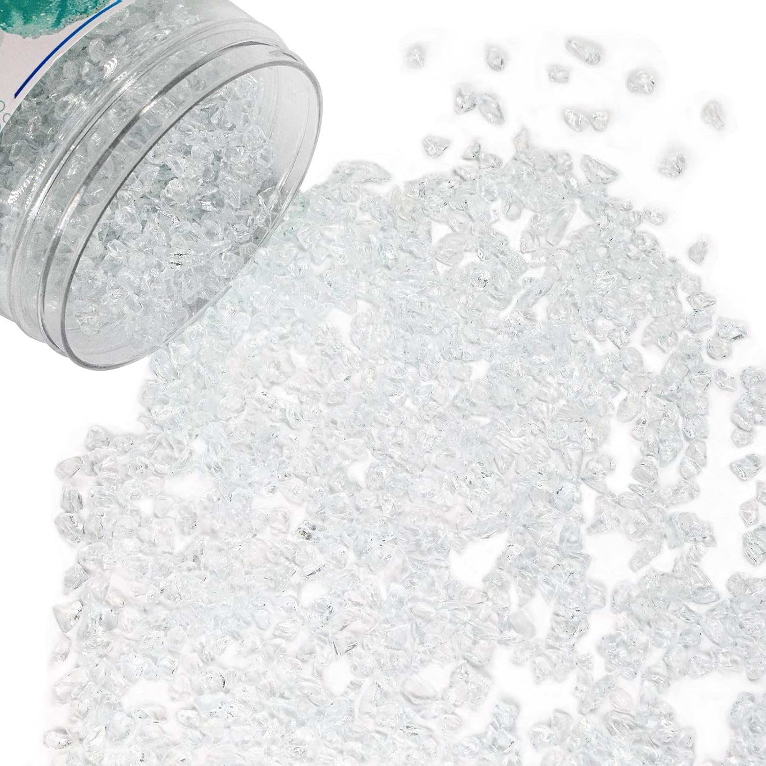 Crushed Glass for Resin Art, Broken Glass Pieces for Crafts Vase Filler Home Decorations,Crushed Glass for Crafts,3-6mm,1.5 Pound (Crystal/Transparent)