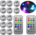 Submersible LED Lights, 12 PCS RGB Waterproof Color Changing Tea Light with Remote Control, Battery Operated Mini Lights for Vase, Pool, Pond, Fish Tank,Parties,Wedding,Halloween,Christmas Decor, Car