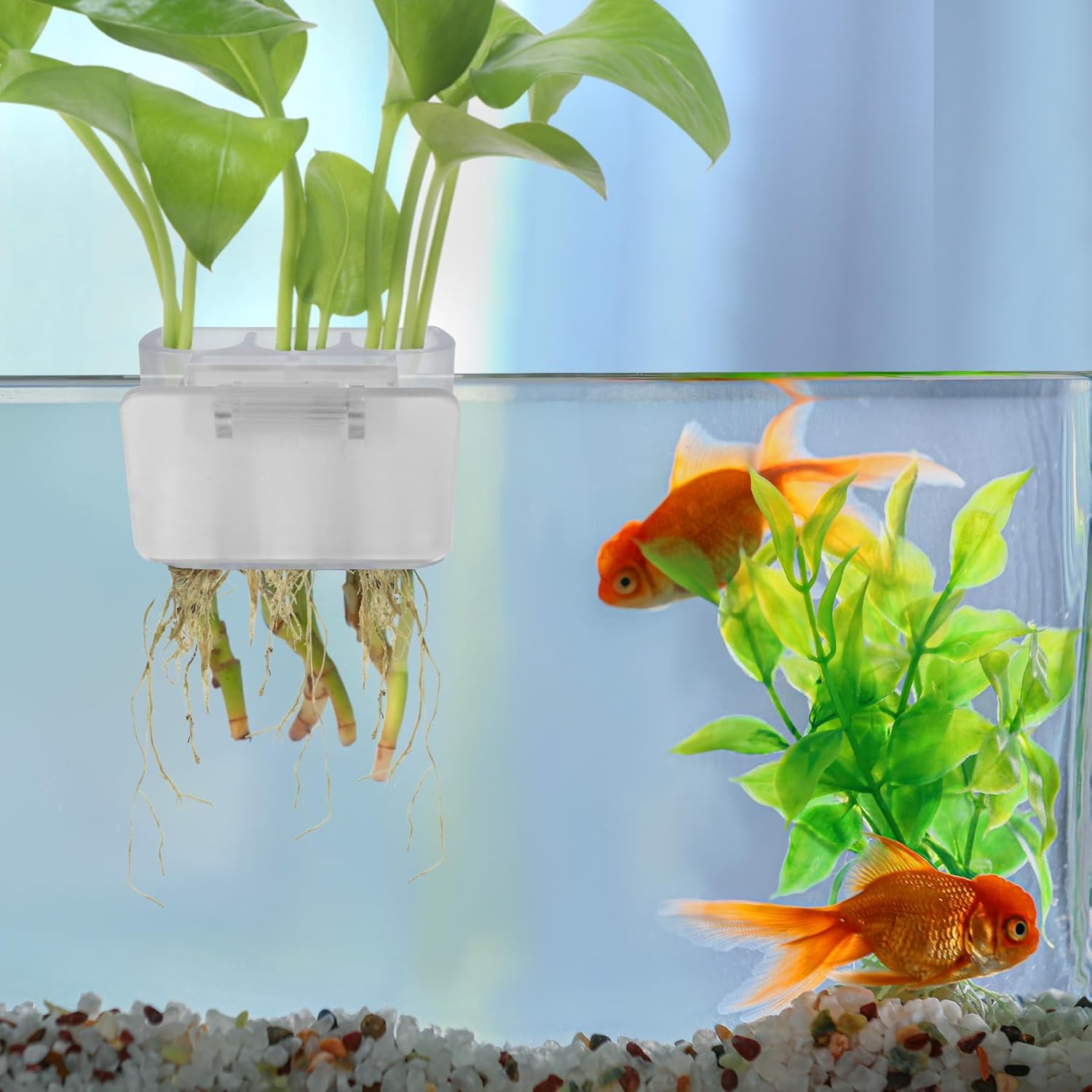 3 Holes Upgraded Aquatic Plant Cup Aquarium Plant Holder for Tank,Aquascape Accessories Decorations- White 4 Pcs