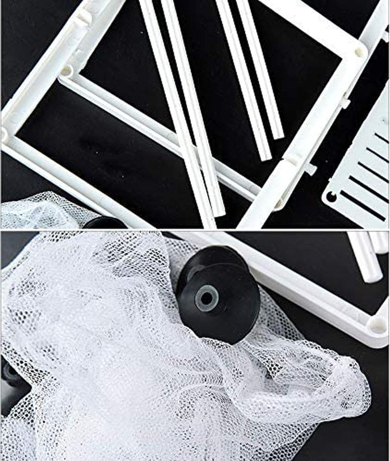 Still Awake Aquarium Fish Breeder Box, Hatching Box, Juvenile Fish Spawning Incubator, Water Isolation Net Hatcher, Nylon Mesh Fish Fry Hatchery Breeder Box Separation Net（White 3 Rooms L）