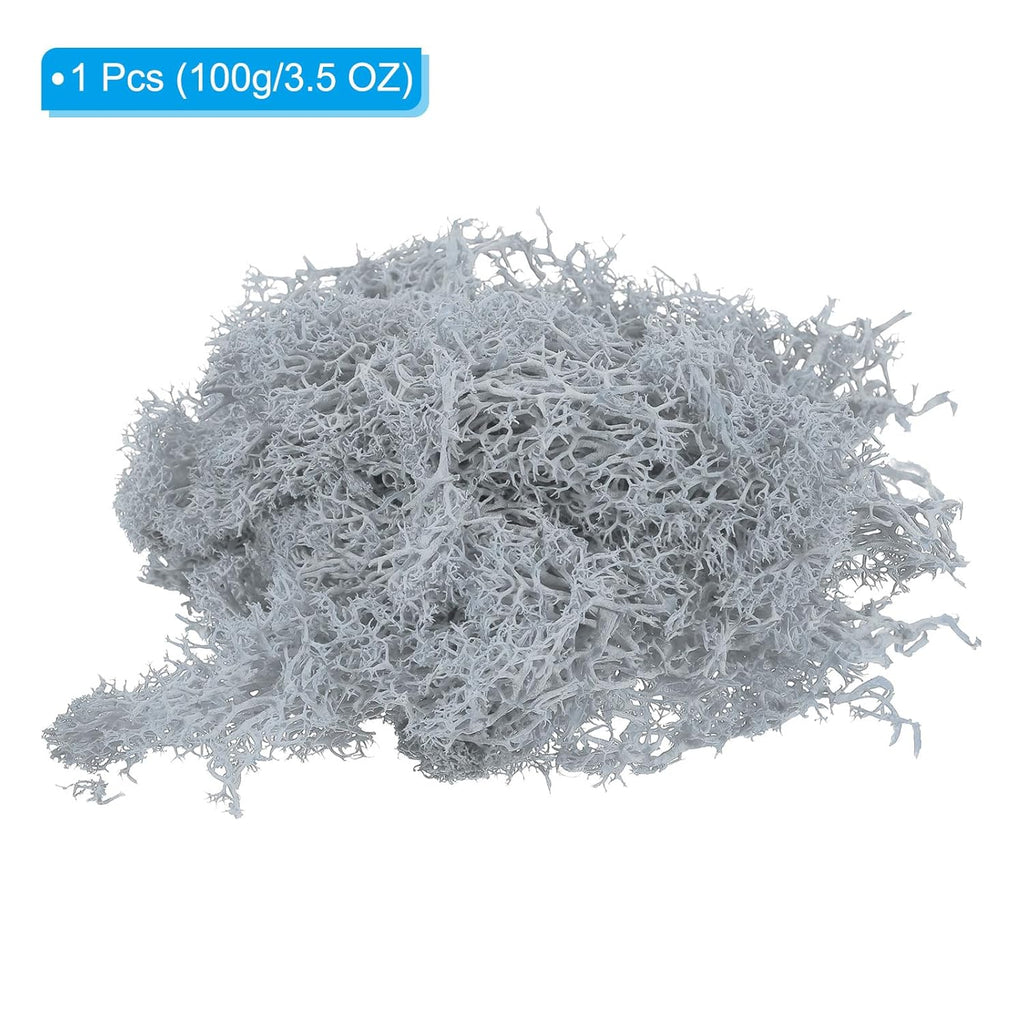PATIKIL 3.5 OZ Fake Moss, Preserved Reindeer Moss Artificial Moss Lichen Centerpieces Decor Faux Moss for Potted Plants Christmas Crafts, Light Gray