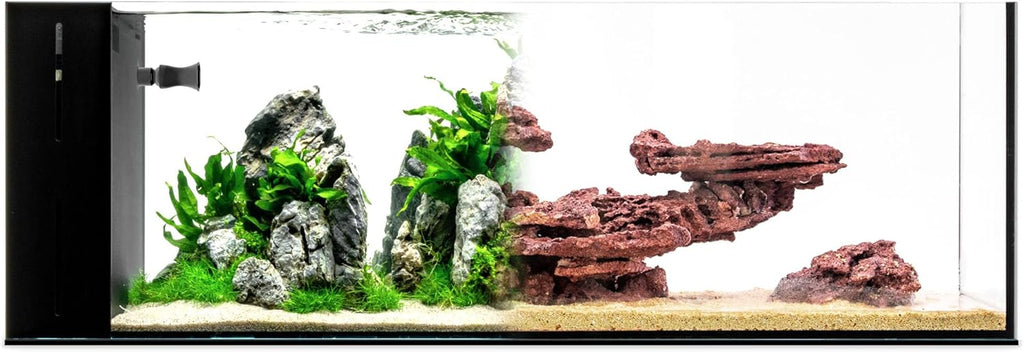 Ultum Nature Systems Dual AIO - Freshwater/Saltwater Compatible All in One Rimless Tank with Triple Chamber Filtration System, Integrated Filter Aquarium w/Leveling Mat - 21 Gallon, 90LA, Black