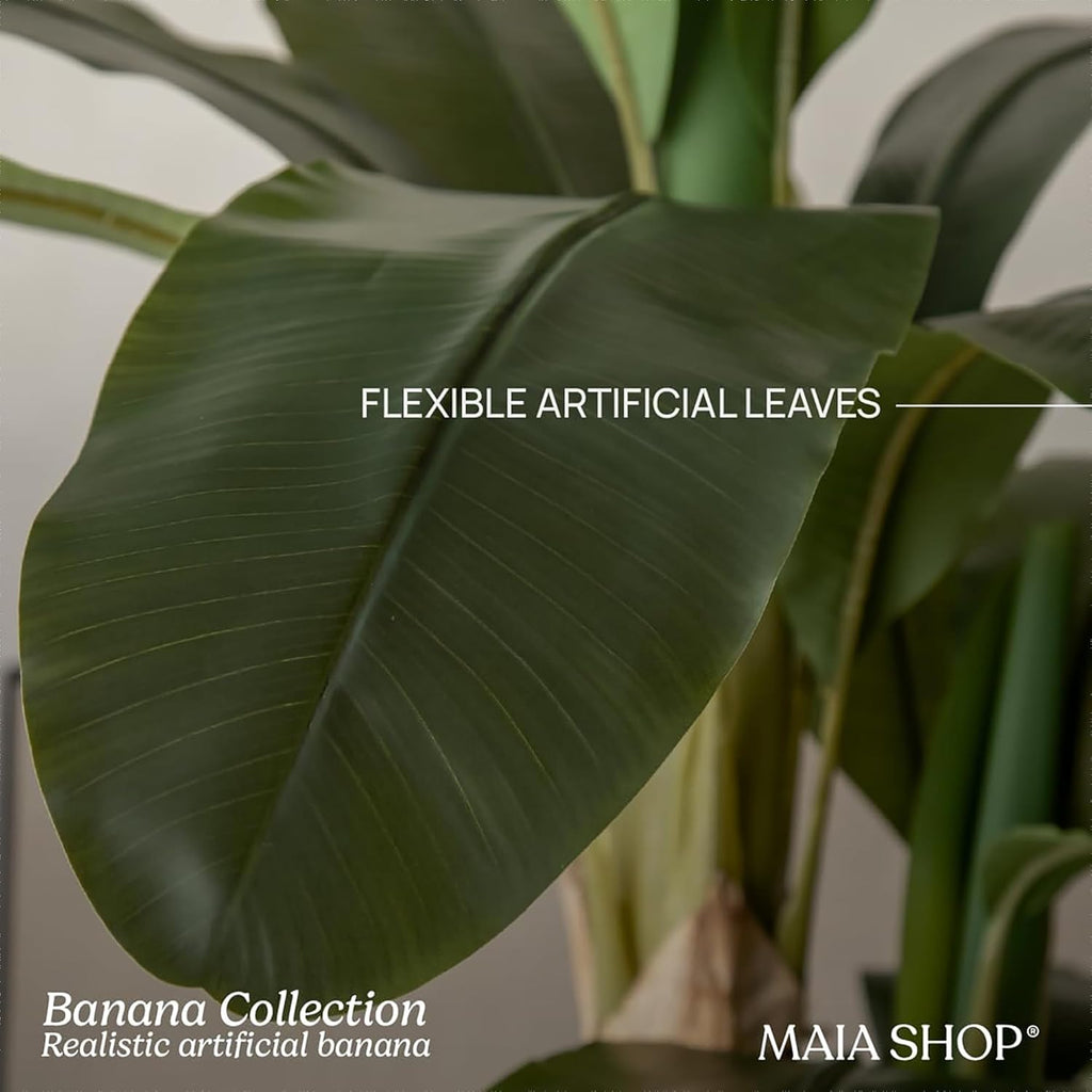 Maia Shop 7ft Artificial Banana Tree Plant for House, Apartment or Office – Realistic Fake Indoor Plants for Living Room, Kitchen, Bedroom, Entryway or Bathroom – Faux Greenery for Home Décor