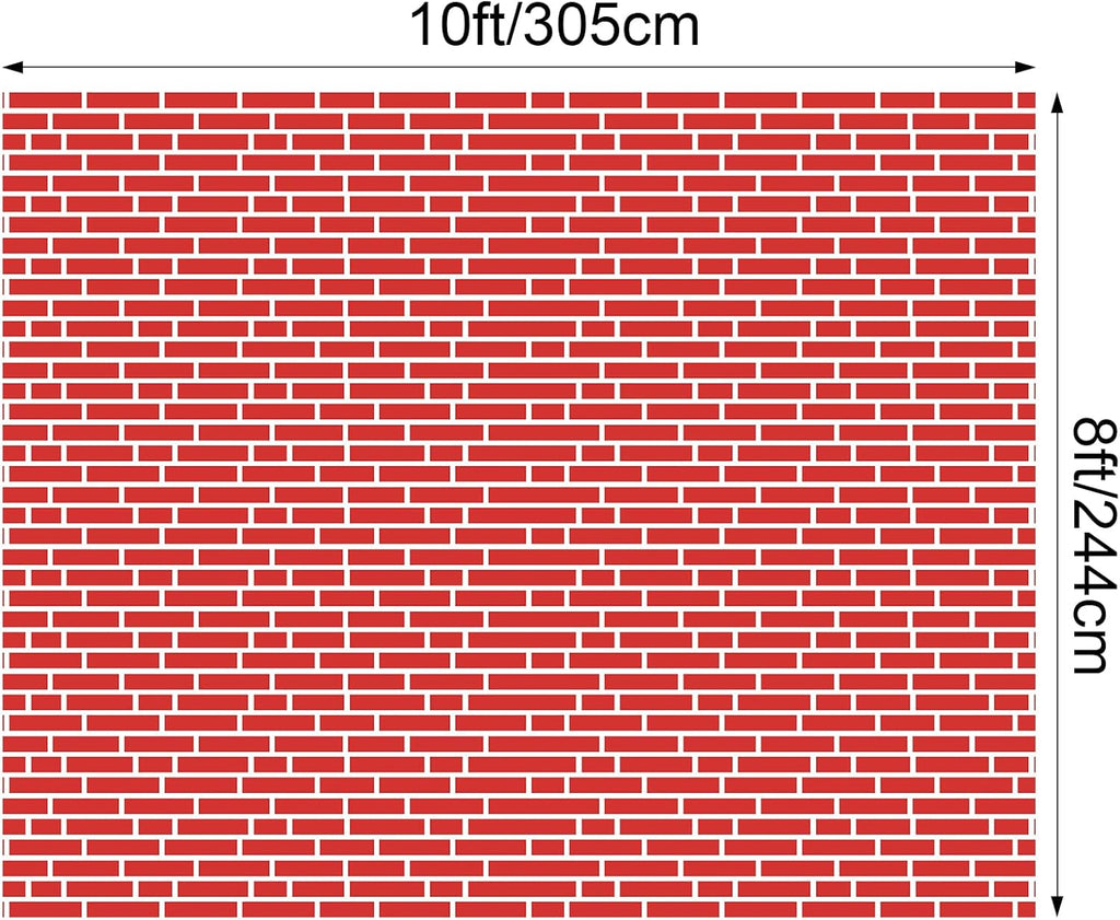 VitalCozy 10 x 8 Ft Christmas Brick Wall Backdrop for Photoshoot Polyester Fabric Brick Backdrop Background for Fireplace Home Decoration Newborn Birthday Party (Bright Red)