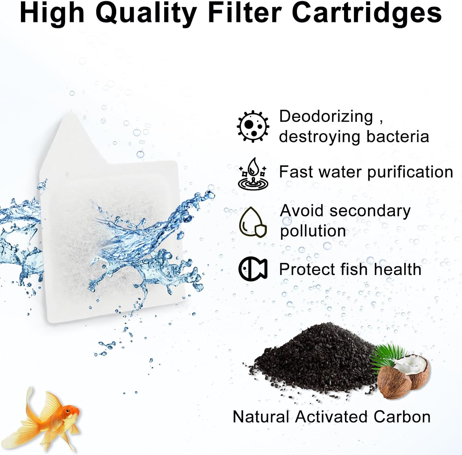 14 Pack XS Replacement Filter Cartridge for Tetra Whisper Extra Small Fish Tanks Filters, Extra Small Filter Cartridges Replacement for Aquarium Filter to 3 Gallons