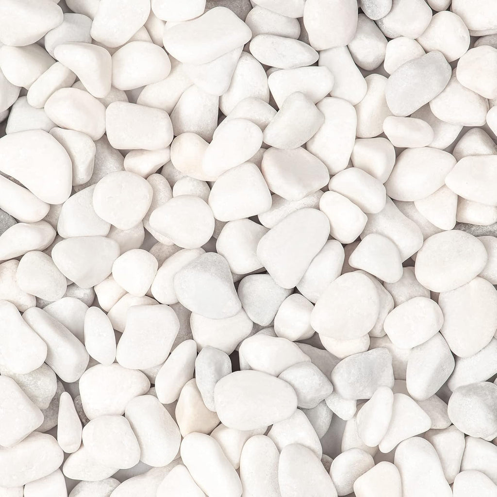 11lbs White Natural River Rocks, Polished Pebbles for Plants Garden, 0.3-0.8 inch Decorative White Stones, Ideal for Fish Tank, Vases, Crafting, Home Decor and Garden Landscaping Rocks,White