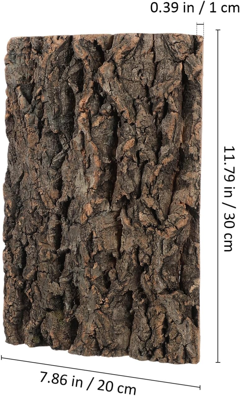 Kisangel 2Pcs Cork Bark Reptile Terrarium, 3D Natural Bark Backdrop - Background Climbing Mat for Lizard, Turtle, Gecko, Bearded Dragon