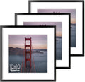 Heimlove 16x16 inch Square Picture Frame, 16x16 Aluminum Photo Frame, Standard Square Versatile Wall Display Poster Frames, Frames For 12x12 with Mat, Wall Hook Included - (Set of 3 - Black)