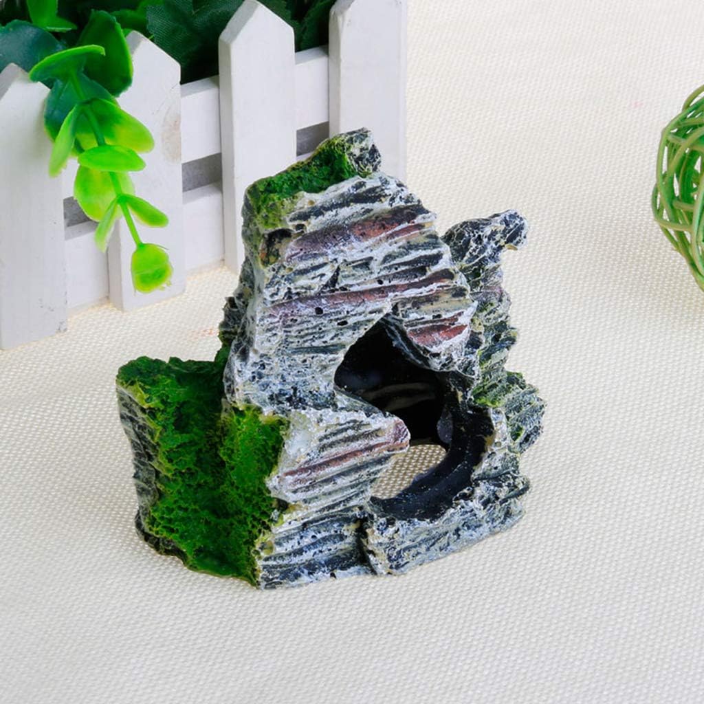hejhncii Aquarium Ornament Rock Mountain Stone Cave Fish for Tank Decorations Small Terrain Landscape Accessories for Hab Aquarium Decorations Large and Tall