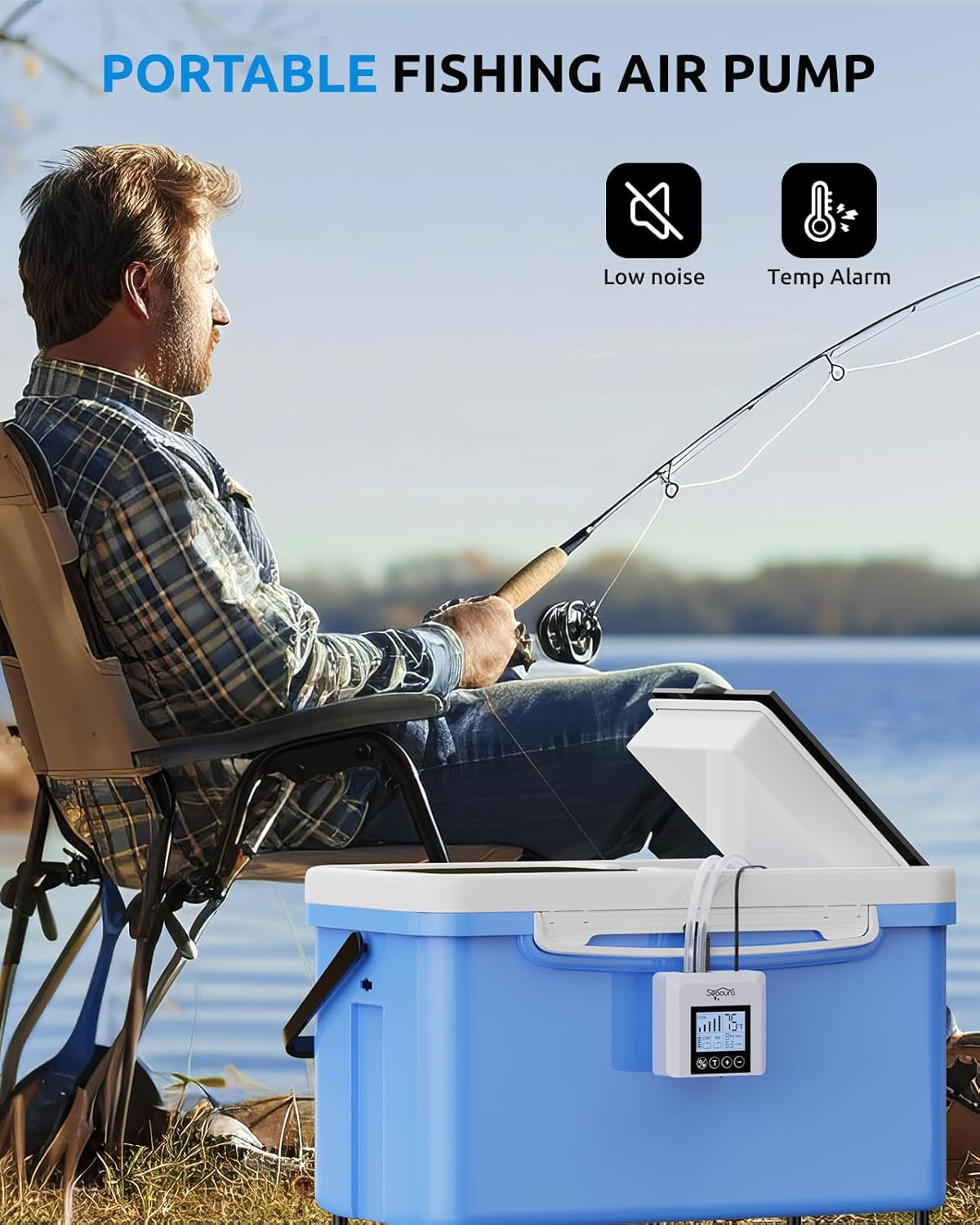 USB Rechargeable Portable Aerator Fish Tank, Battery Powered Silent Air Pump Aquarium Bubbler for Bait Bucket 2.5w, Fishing Oxygen Pumps for Outdoor, Power Outages