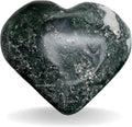Amazing Gemstone Moss Agate Crystals and Healing Stones - Large Palm Stone Crystals Piedra - Crystal for Good Luck, Balanced Positive Energy, Meditation - Unique Stocking Stuffers, Gifts for Women