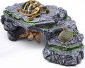 Turtle Basking Platform Turtle Tank Decoration for Aquariums & Terrarium, Turtle, Lizard, Reptile Habitat Hideout (Black)
