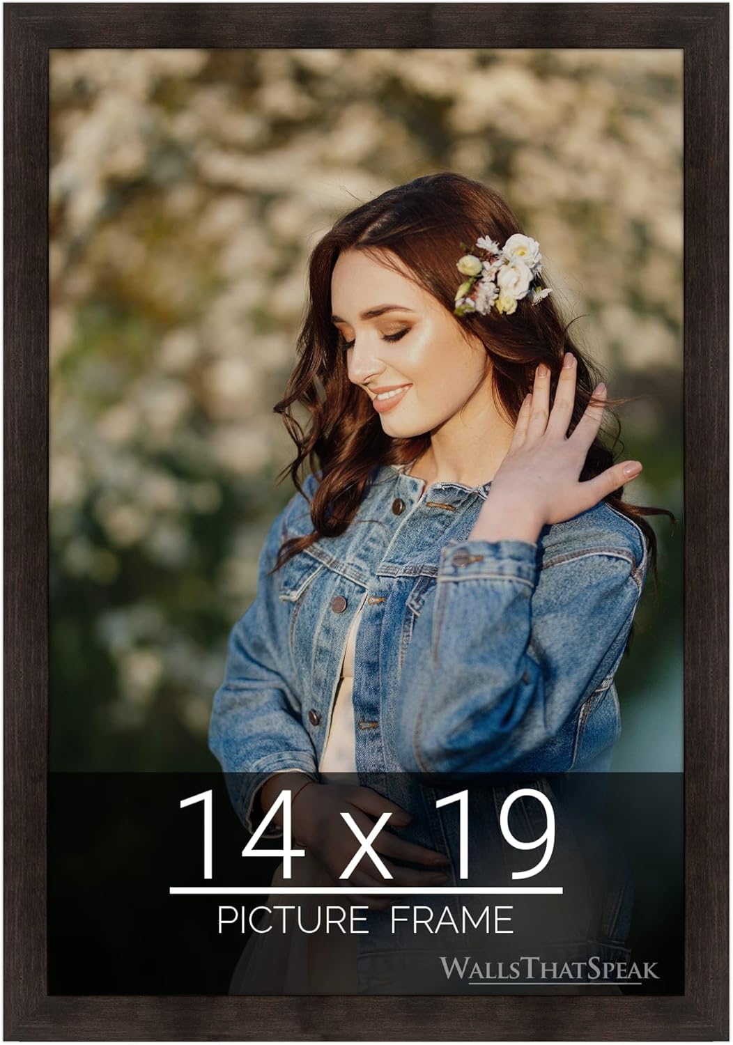 wallsthatspeak 14x19 Espresso Brown Picture Frame for Puzzles Posters Photos or Artwork