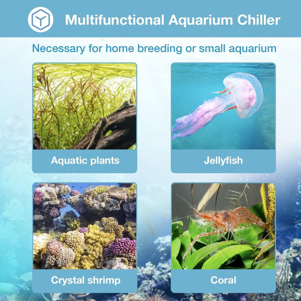 Aquarium Chiller, 79 gal 1/3 HP 300L Water Chiller for Cold Plunge, Hydroponic Cooler Fish Tank Cooling System for Axolotl Coral Reef Shrimp with Pump and Pipe