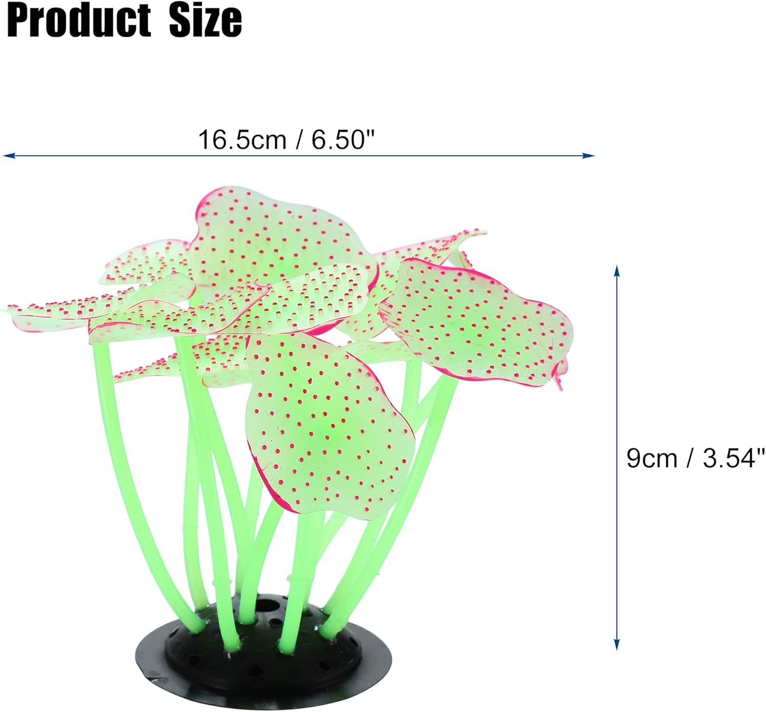 VOCOSTE Soft Silicone Glowing Aquarium Mushroom Coral, Fluorescence Aquatic Artificial Coral for Fish Tank Decoration, Green
