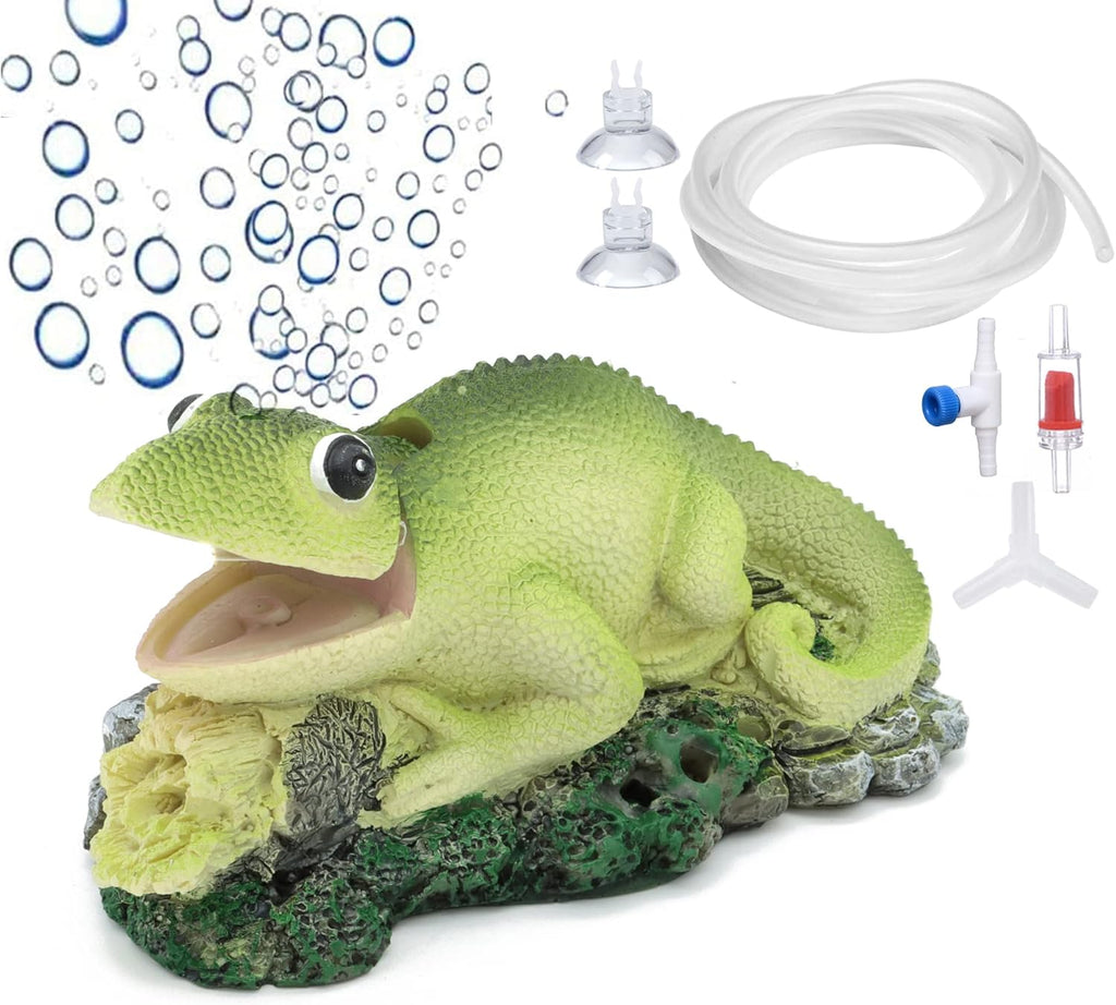 ALEGI Aquarium Air Bubbler Decorations,Air Bubbler Decor Ornament for Fish Tank (Lizard)