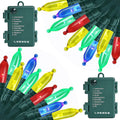 50-Count 8 Modes Christmas Lights with Timer, 18ft Battery Operated String Light Mini Lights Set for Indoor Outdoor Wreath Decor Christmas Tree Thanksgiving Day, Multicolor, 2Pack