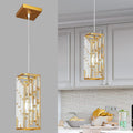 Gold Pendant Lighting Modern Pendant Light, Mini Crystal Chandeliers,Adjustable Pendant Light Fixture for Kitchen Island Dinning Room Bedroom (1 Pack)