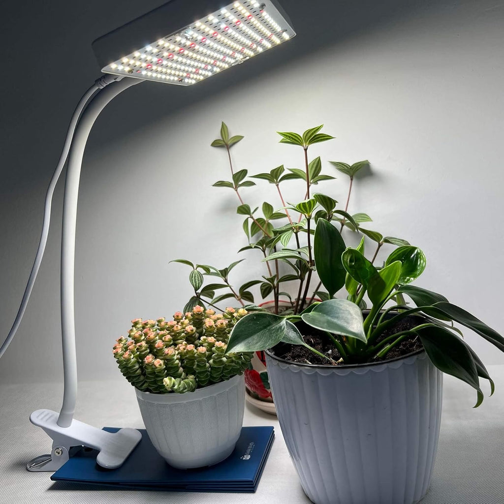 Clip Grow Light LED Full Spectrum UV IR, 25 Watt Veg Seed Starting Seedlings Bonsai Houseplant Plant Light, 2000 Lumen Brightest Grow Lights for Indoor Plants