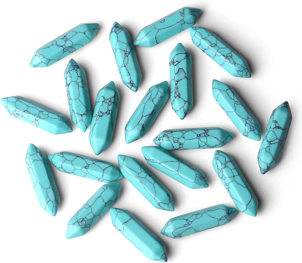 ZHIYUXI Turquoise Stone Crystals Points Bulk Healing Crystals Stones and Crystals Gemstone Tumbled Polished Energy Reiki Healing Stones Crystal Wands Decor Gifts 10 Pcs