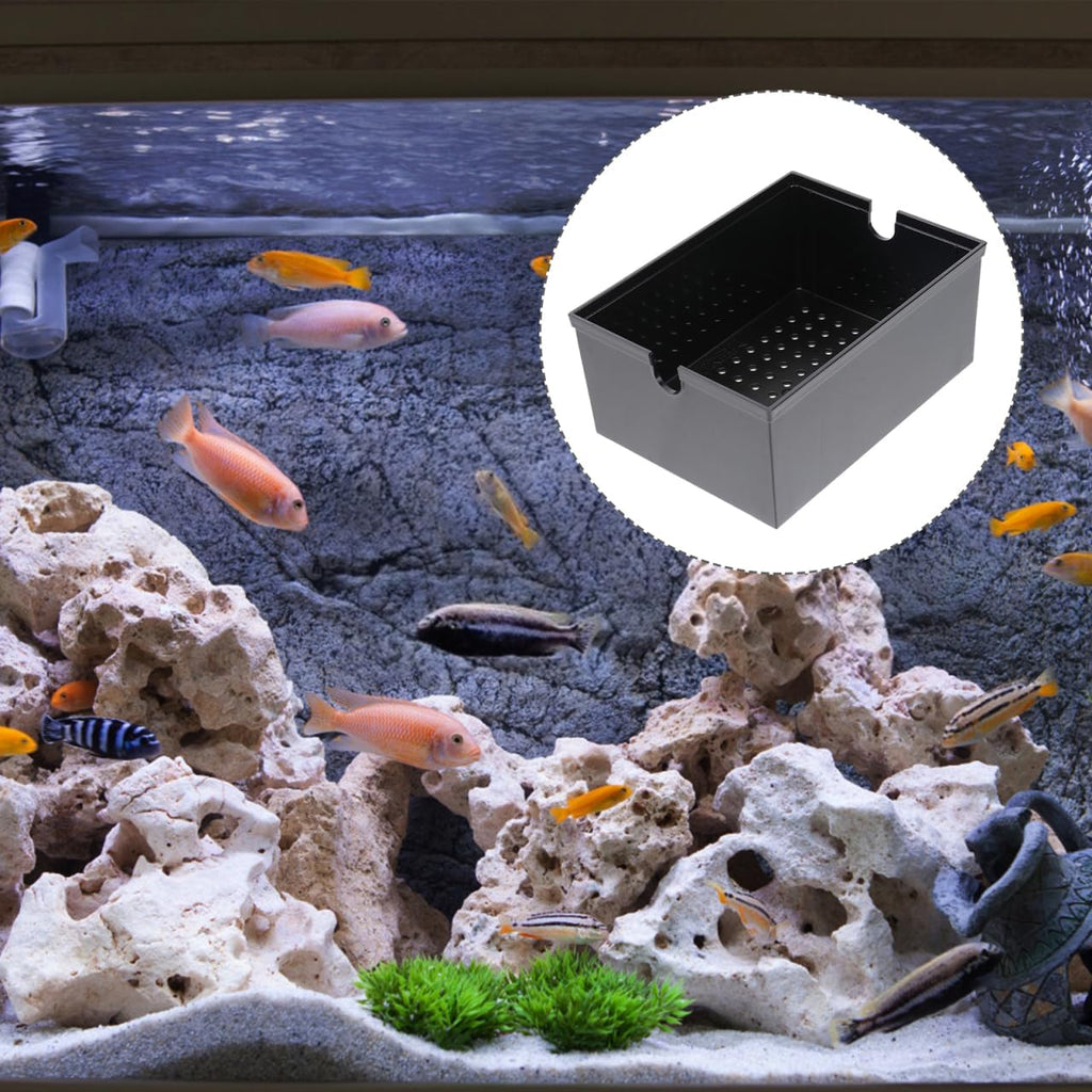 Vanzack Drip Filter Box for Fish Tank - Efficient Aquarium Filter with Overflow Baffle and Enhanced Filtration Black Plastic 6.30 X 4.72 X 2.76 Inches