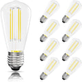 Edison Bulbs E26 Medium Base 2700K Soft White, 750LM ST58 Vintage LED Filament Bulb Clear Glass, Equivalent 75W Dimmable Lights Bulb 90+ CRI for Chandeliers, Pendants, Wall Sconces, 9 Pack